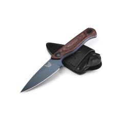 Benchmade Dacian Brown Micarta Handle w/Blue Titanium Cerakote Blade Finish