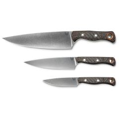 Benchmade Custom 3 Piece Cutlery Set Copper Twill Carbon Fiber Handle w/StoneWash Blade Finish