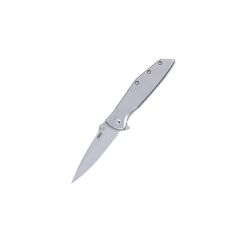 CRKT Slag Assisted Opening Grey Stainless Steel Handle w/Bead Blast D2 Blade Finish