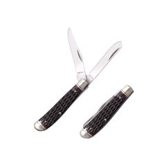 Cold Steel Mini Trapper Slip Joint Knife Jigged Bone Handle w/Two Satin Finished Blades