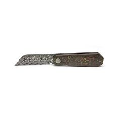Lourens Prinsloo Front Flipper Mokume Carbon Fiber Handle w/Hakakapella DamaSteel