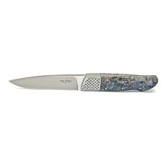 Neels Roos Engraved Drop Point Hunter w/Burl Wood Handle