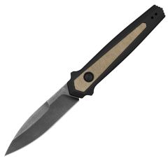 Kershaw Launch 15 Automatic Tan Micarta Insert Handle w/BlackWash CPM MagnaCut Blade