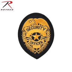Embroidered Morale Patch - Security Officer 2.75" x 3 5/8" Black/Gold