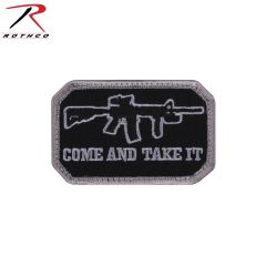 Embroidered Morale Patch - Come and Take It 1 7/8" x 3" Black