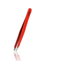 Rubis Slanted Classic Tweezer Red w/Glitter