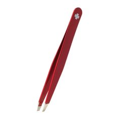 Rubis Slanted Classic Satin Tweezer Red w/Swiss Cross