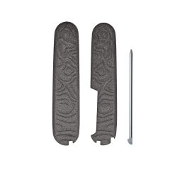 3D Nylon Printed Handles Scale Set - Topo For 91mm Swiss Army Pocket Knives Plus Ball Pen