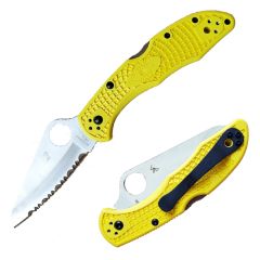 Spyderco Salt 2 Yellow FRN w/H-2 Serrated Blade