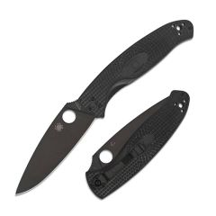 Spyderco Resilience Lightweight Black FRN w/Black Finish Plain Blade