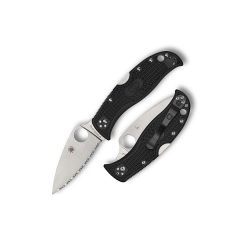 Spyderco LeafJumper Black  Lightweight FRN w/Satin Finish Serrated Blade