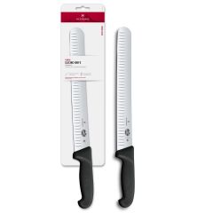 Victorinox Fibrox Slicing Knife Granton/Fluted Black - 30cm Blister