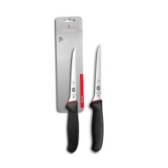 Victorinox Fibrox Dual Grip Boning Knife Extra-Narrow, Flexible Black/Red - 15cm Blister