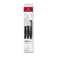 Victorinox Swiss Classic Paring Knife Set w/Iota Peeler, 3 Pieces - Black