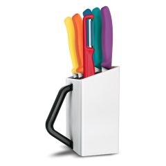 Victorinox Swiss Classic Utility Block w/MultiColour Knives & Peeler - 7 Pieces 