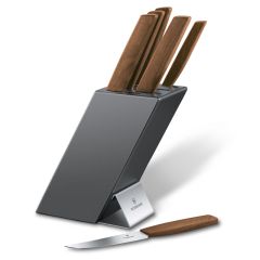 Victorinox Swiss Modern Walnut Wood 6 Piece Cutlery Block Set