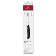 Victorinox Swiss Classic 6 Piece Steak Knife Set Serrated Pointed Black - Box
