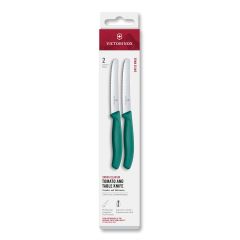 Victorinox Swiss Classic Tomato and Table Knife Set Kale Green 11cm, 2 Pieces Box