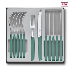 Victorinox Swiss Modern Table Set, 12 Piece w/Table Knives Sage - Giftbox