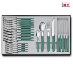 Victorinox Swiss Modern Table Set, 24 Piece w/Table Knives Sage - Giftbox
