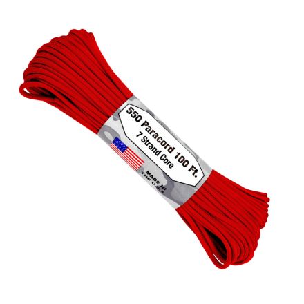 550 Paracord 100ft 7 Strand Core - Red