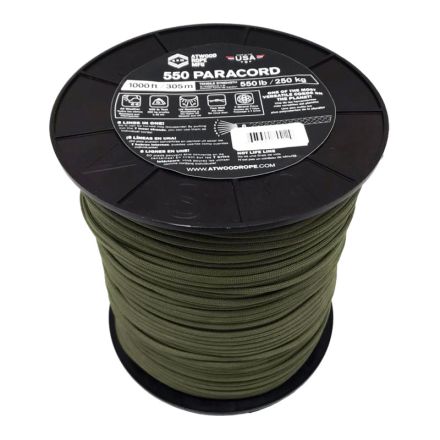 Paracord Spool w/1000ft Olive Drab 550 Paracord 7 Strand Core