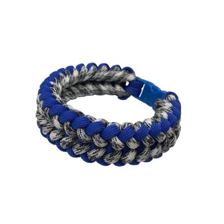Custom Baby Sanctified Thick Weave Paracord Bracelet Large - Snow Camo w/Blue 23 cm