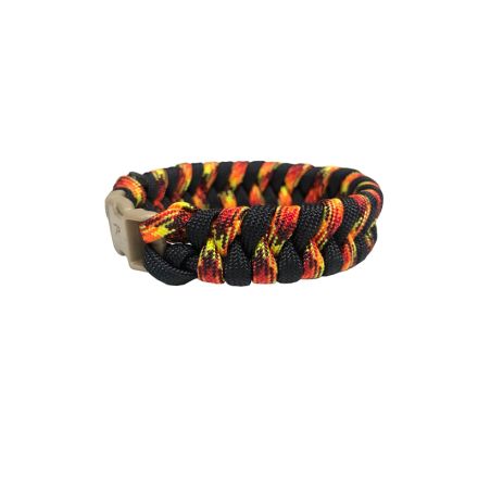 Custom Fishtail Weave Paracord Bracelet Medium - Navy w/FireBall 21.5 cm