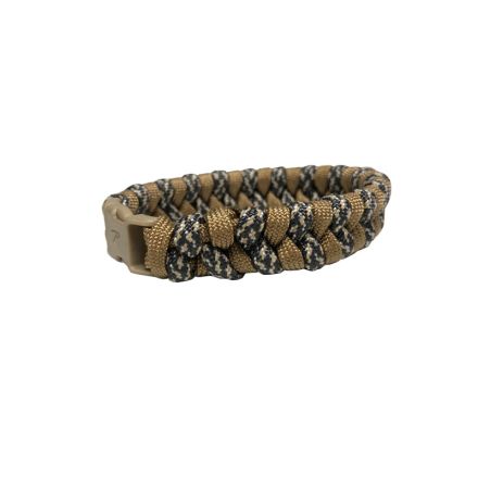 Custom Fishtail Weave Paracord Bracelet Medium - Tan w/Urban Camo 21.5 cm