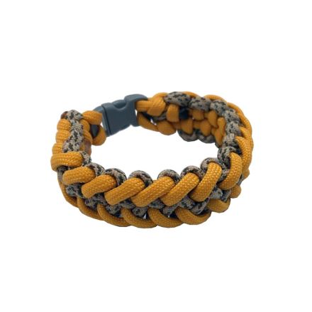 Custom Ice & Flame Weave Paracord Bracelet Medium - Gold w/Camo 20 cm