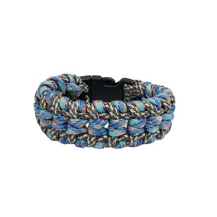 Custom Super Fishtail Weave Paracord Bracelet Medium - Urban Camo w/Chameleon 21 cm