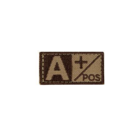 Condor Blood Type Woven Patch A Positive Coyote Brown - 1pc