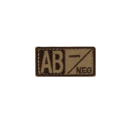 Condor Blood Type Woven Patch AB Negative Coyote Brown - 1pc