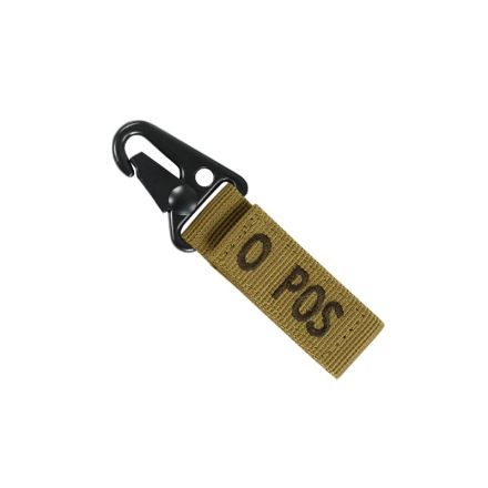 Condor Blood Type Key Chain w/Snaphook O Positive Coyote Brown - 1pc