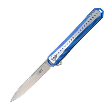 CRKT Stickler Assisted Opening Blue/Silver Aluminium Handle w/Satin Finish Blade
