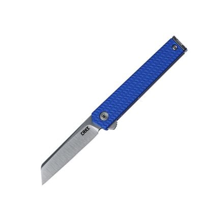 CRKT CEO MicroFlipper Blue Aluminium Handle w/Satin Blade Finish