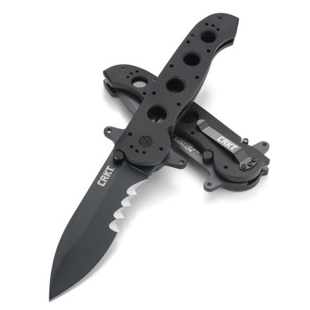 CRKT M21-14SFG Special Forces G10 Large Drop Point w/Veff Serrated Black Powder Coat Blade