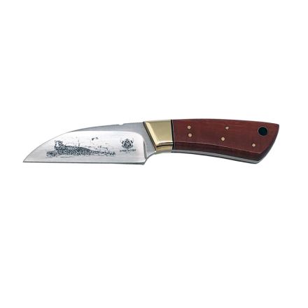 Robert Bauchop Small Fixed Blade Red Ivory Wood w/Leopard Etching