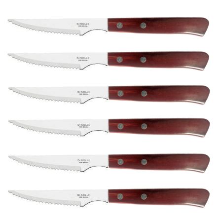 Di Solle SolleWood Serrated Steak Knife Set  6 Piece - Blister Pack