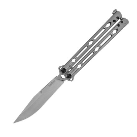 Kershaw Lucha Butterfly Knife Stainless Steel w/StoneWash Blade Finish 4.5