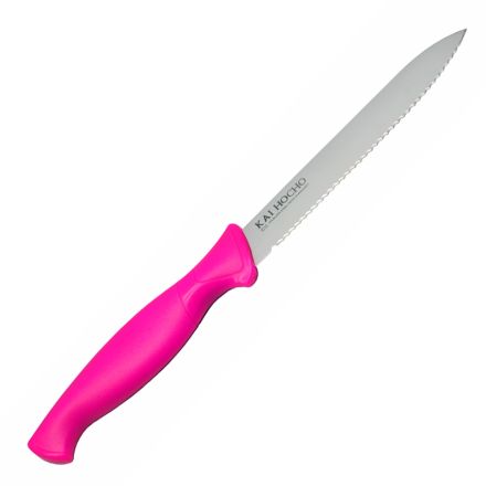 KAI Hocho Paring Knife Serrated Pink - 11 cm    