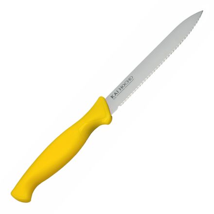 KAI Hocho Paring Knife Serrated Yellow - 11 cm