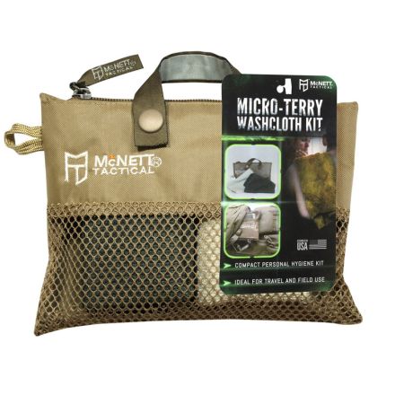 McNett Tactical Micro-Terry WashCloth OD Green/Sand Kit 