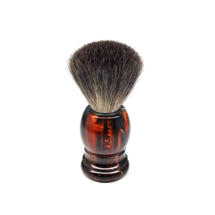 Muhle NoM Shaving Brush Best Pure Black Badger - Tortoise Shell Handle