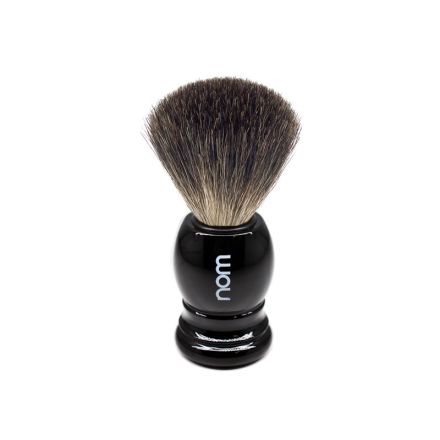 Muhle NoM Shaving Brush Best Pure Black Badger - Black Handle