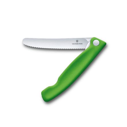 Victorinox Swiss Classic Foldable Serrated Paring Knife Green - 11 cm Blister