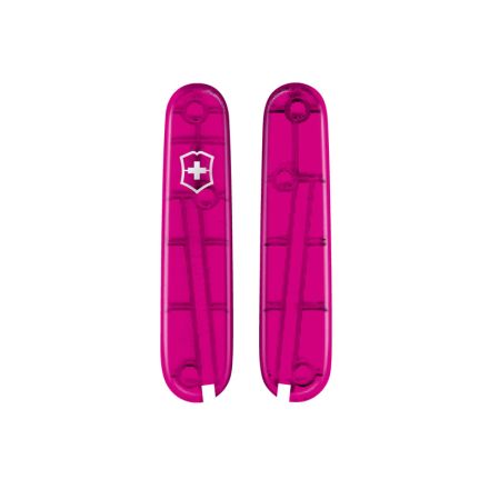 Victorinox Transparent Pink w/No Corkscrew Handle Scale Set For 84mm Swiss Army Pocket Knives