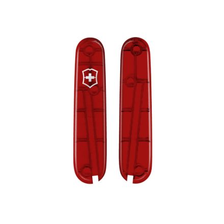 Victorinox Transparent Red w/No Corkscrew Handle Scale Set For 84mm Swiss Army Pocket Knives