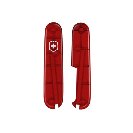 Victorinox Transparent Red Handle Scale Set For 84mm Swiss Army Pocket Knives