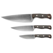 Benchmade Custom 3 Piece Cutlery Set Copper Twill Carbon Fiber Handle w/StoneWash Blade Finish